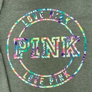 VS PINK XSmall Gray Pullover Hoodie – Rainbow Ombre Logo